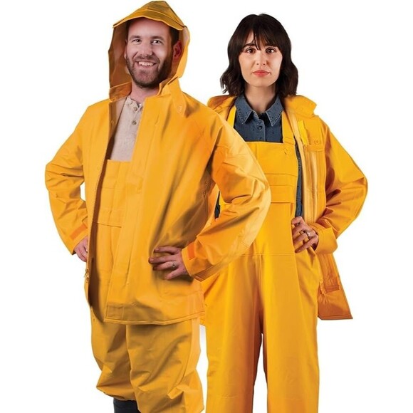 Stansport Rain suit-Yellow Commercial 2pc, Hooded Jacket, Pants, Rainsuit NEW - Picture 6 of 11